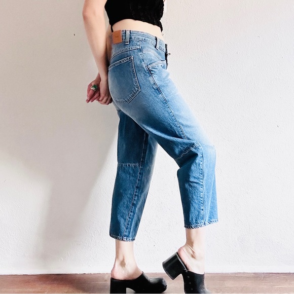 CLOSED Wild-X High Rise Jeans Girbaud Wide Leg Carpenters Cropped Denim Pants - Picture 4 of 9